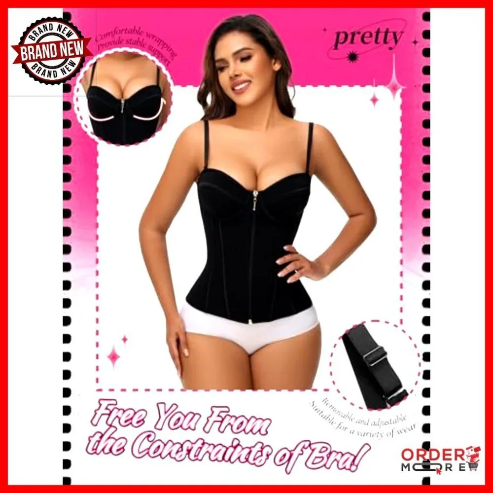 Waist Trainer Corset Tummy Control Shapewear Bustier Tank Top Adjustable Straps